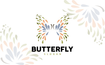 Logo a farfalla Design Bellissimo animale volante V1