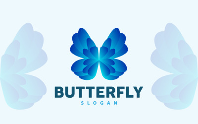 Logo a farfalla Design Bellissimo animale volante V2