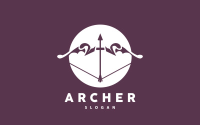 Logo dell&amp;#39;arciere, freccia di tiro con l&amp;#39;arco, disegno vettoriale V10