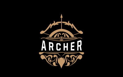 Logo dell&amp;#39;arciere, freccia di tiro con l&amp;#39;arco, disegno vettoriale V13