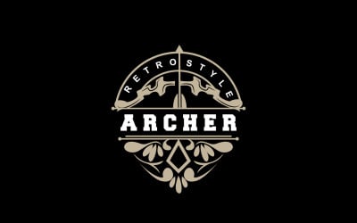 Logo dell&amp;#39;arciere, freccia di tiro con l&amp;#39;arco, disegno vettoriale V16