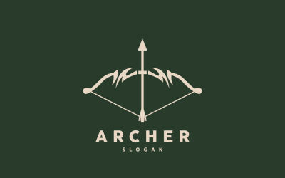 Logo dell&amp;#39;arciere, freccia di tiro con l&amp;#39;arco, disegno vettoriale V2