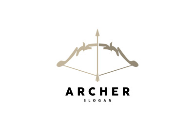 Logo dell&amp;#39;arciere, freccia di tiro con l&amp;#39;arco, disegno vettoriale V3