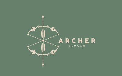 Logo dell&amp;#39;arciere, freccia di tiro con l&amp;#39;arco, disegno vettoriale V6