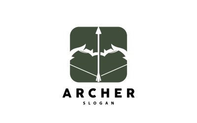 Logo dell&amp;#39;arciere, freccia di tiro con l&amp;#39;arco, disegno vettoriale V9
