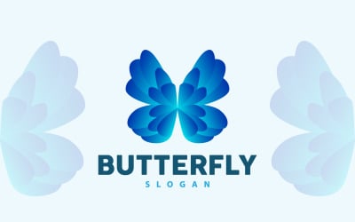 Schmetterling Logo Design Schönes fliegendes Tier V2