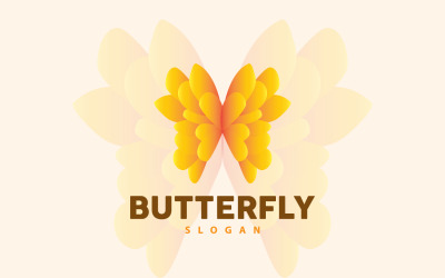 Schmetterling Logo Design Schönes fliegendes Tier V4