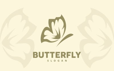 Schmetterling Logo Design Schönes fliegendes Tier V7