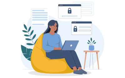 A digital illustration in  office worker