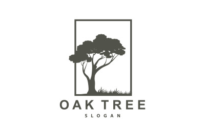 Logo della quercia, albero della natura, pianta, vettore V10