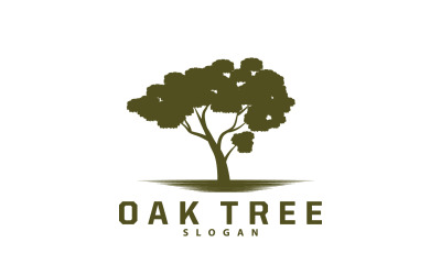 Logo della quercia, albero della natura, pianta, vettore V4