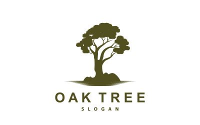 Logo della quercia, albero della natura, pianta, vettore V7