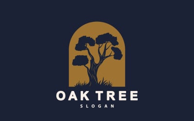 Logo della quercia, albero della natura, pianta, vettore V9