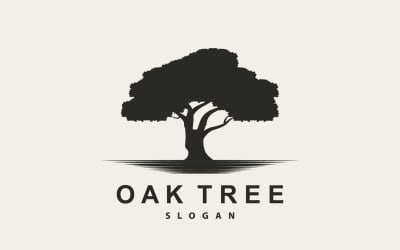 Logotipo de árbol de roble Naturaleza Árbol Planta Vector V3