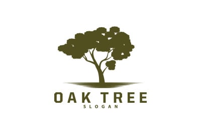 Logotipo de árbol de roble Naturaleza Árbol Planta Vector V4