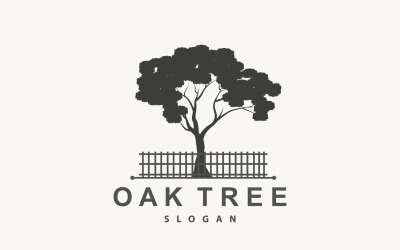 Meşe Ağacı Logosu Doğa Ağaç Bitki Vektör V6