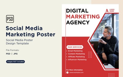 Modern and Simple Social Media Marketing Poster Design Template 54