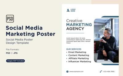 Modern and Simple Social Media Marketing Poster Design Template 56