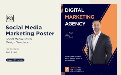 Modern and Simple Social Media Marketing Poster Design Template 59