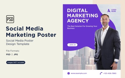 Modern and Simple Social Media Marketing Poster Design Template 61