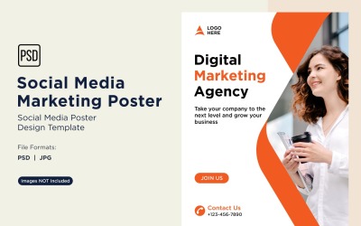 Modern and Simple Social Media Marketing Poster Design Template 64