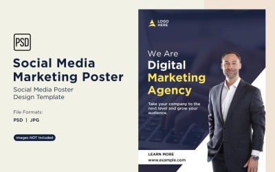 Modern and Simple Social Media Marketing Poster Design Template 67