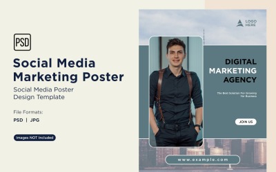 Modern and Simple Social Media Marketing Poster Design Template 68