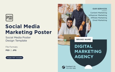 Modern and Simple Social Media Marketing Poster Design Template 72