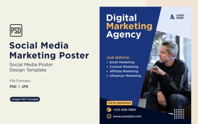 Modern and Simple Social Media Marketing Poster Design Template 73