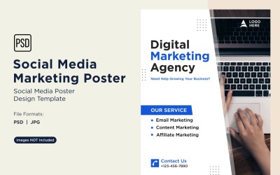 Modern and Simple Social Media Marketing Poster Design Template 74