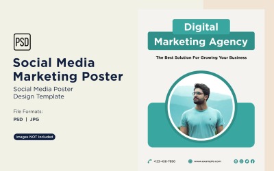 Modern and Simple Social Media Marketing Poster Design Template 78