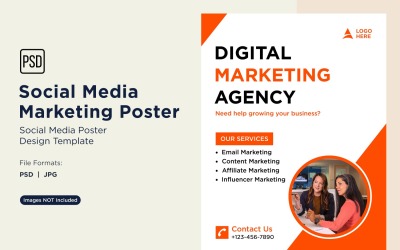 Modern and Simple Social Media Marketing Poster Design Template 82