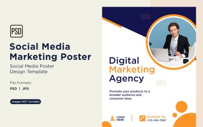 Modern and Simple Social Media Marketing Poster Design Template 91