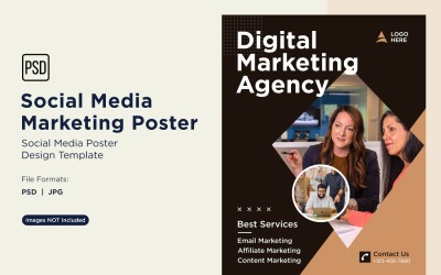Modern and Simple Social Media Marketing Poster Design Template 92