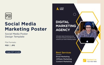 Modern and Simple Social Media Marketing Poster Design Template 93
