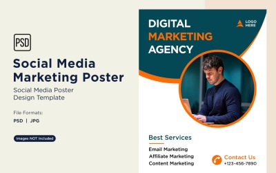 Modern and Simple Social Media Marketing Poster Design Template 94