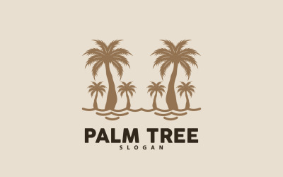 Palme Logo Strand Vektor Sommer V14