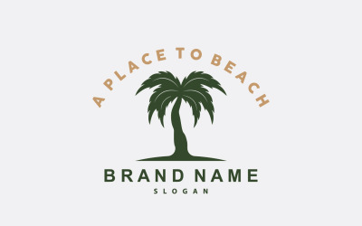 Palme Logo Strand Vektor Sommer V4