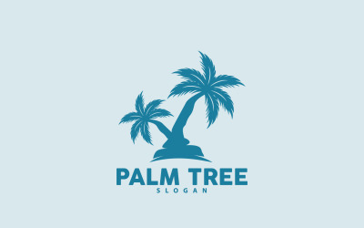 Palme Logo Strand Vektor Sommer V6