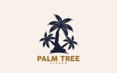 Palme Logo Strand Vektor Sommer V8