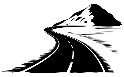 Road silhouette art illustration