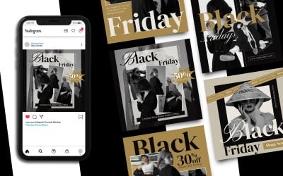 Szablon posta na Instagramie Black Friday 6