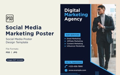 Modern and Simple Social Media Marketing Poster Design Template 86