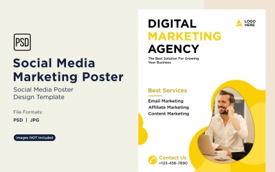 Modern and Simple Social Media Marketing Poster Design Template 95