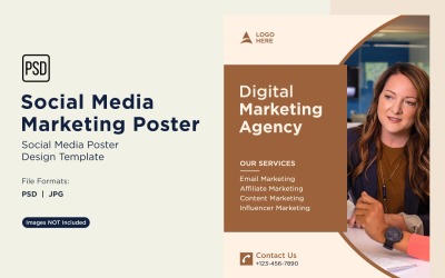Moderne und einfache Social Media Marketing Poster Design Vorlage 98