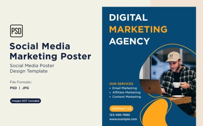 Moderne und einfache Social Media Marketing Poster Design Vorlage 99