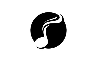 Plantilla vectorial del logotipo de nota musical V11