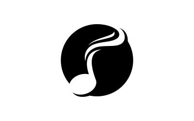 Szablon wektorowy logo nuty muzycznej V11