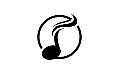 Szablon wektorowy logo nuty muzycznej V12