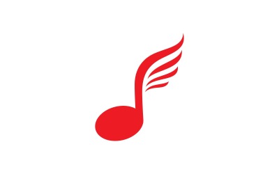 Szablon wektorowy logo nuty muzycznej V3